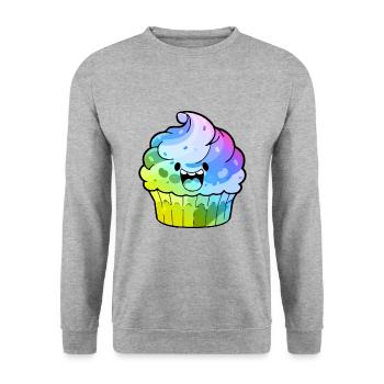 Muffin Comic Colorful - Unisex Sweatshirt - salt & pepper - Front - Alina (178cm) & Michal (187cm)