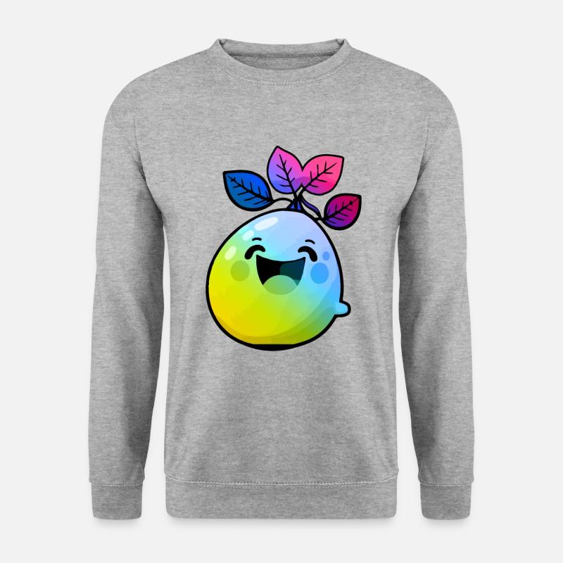 Zitrone Comic Bunt - Unisex Pullover - Weißgrau meliert