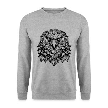 Aigle Mandala Boho - Sweat-shirt Unisexe - gris chiné - Devant - Alina (178cm) & Michal (187cm)