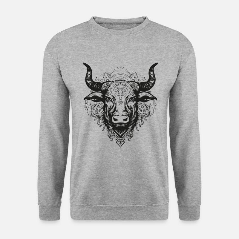 Bulle Mandala Boho - Unisex Pullover - Weißgrau meliert