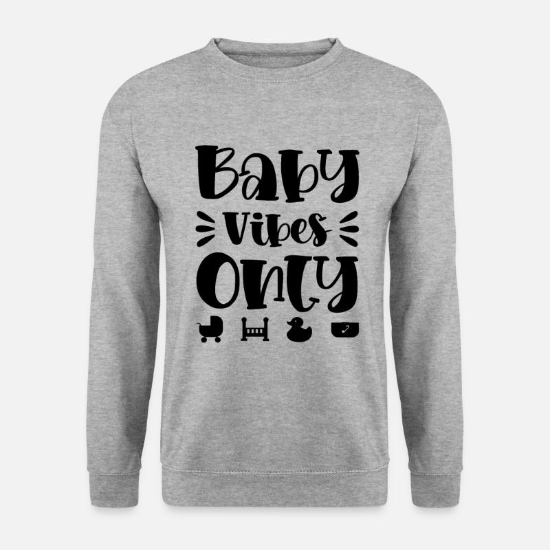 baby vibes only - Unisex Pullover - Weißgrau meliert