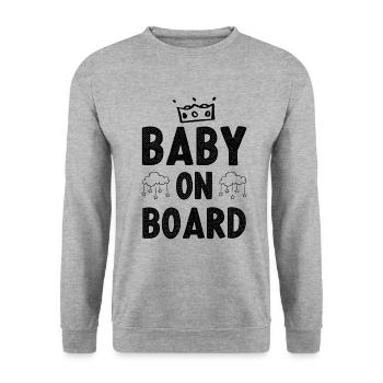 baby on board - Unisex Sweatshirt - salt & pepper - Front - Alina (178cm) & Michal (187cm)