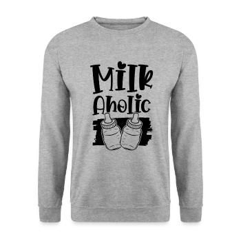 Lait pour bébé - Sweat-shirt Unisexe - gris chiné - Devant - Alina (178cm) & Michal (187cm)