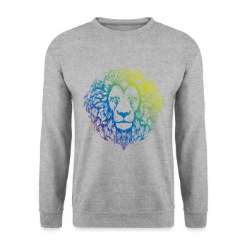 Leo Mandala Boho - Sweat-shirt Unisexe - gris chiné - Devant - Alina (178cm) & Michal (187cm)