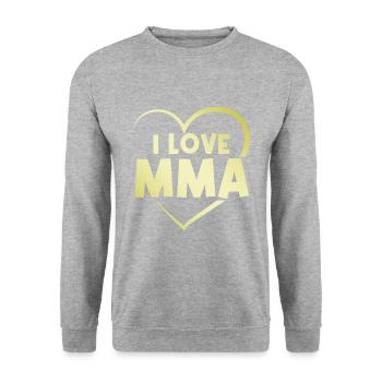Ich liebe Mma - Unisex Pullover - Weißgrau meliert - Vorne - Alina (178cm) & Michal (187cm)