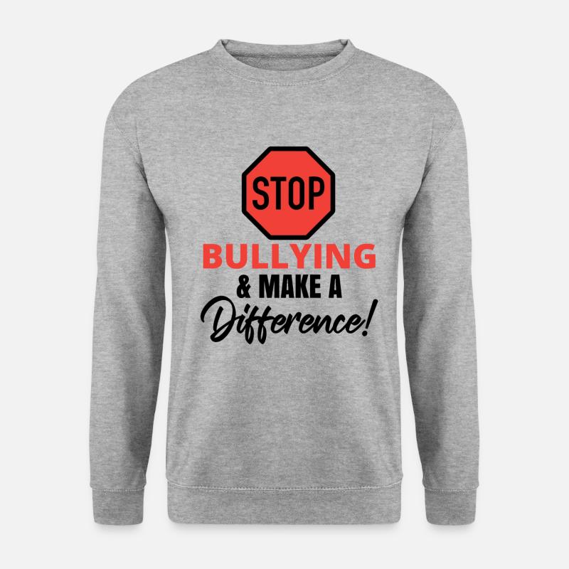 Mobbing-Prävention | Kein Mobbing | Freundlichkeit - Unisex Pullover - Weißgrau meliert