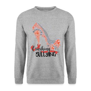 Anti-Mobbing-Sensibilisierung für Frauen - Unisex Pullover - Weißgrau meliert - Vorne - Alina (178cm) & Michal (187cm)