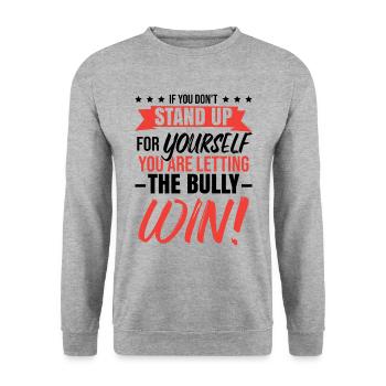 Unity Day sagt Anti-Mobbing - Unisex Pullover - Weißgrau meliert - Vorne - Alina (178cm) & Michal (187cm)