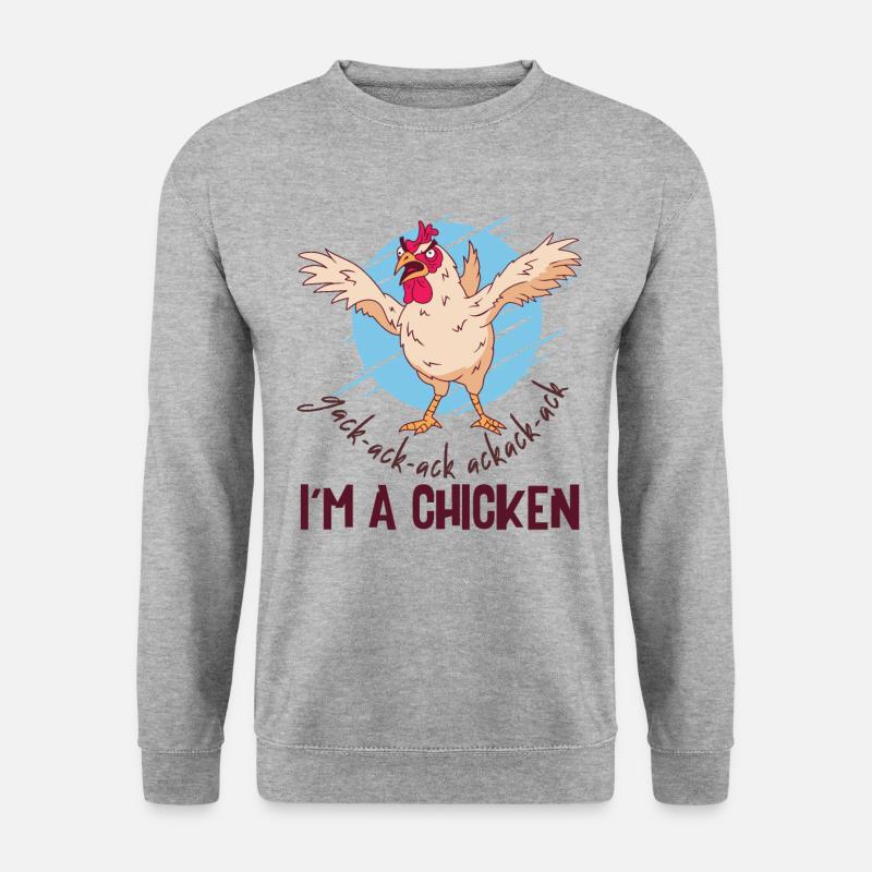 Ich bin ein Huhn - Unisex Pullover - Weißgrau meliert