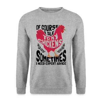 Poulet fermier Farm Cadeau Femmes - Sweat-shirt Unisexe - gris chiné - Devant - Alina (178cm) & Michal (187cm)