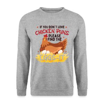 Chicken Tacks Amateur de volaille - Sweat-shirt Unisexe - gris chiné - Devant - Alina (178cm) & Michal (187cm)