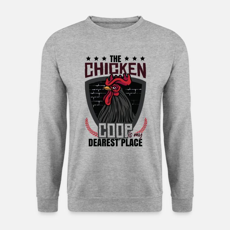 Hühnerstall Sprichwort - Unisex Pullover - Weißgrau meliert