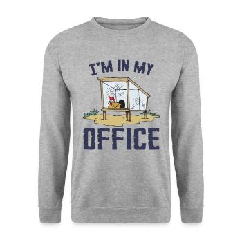 Je suis dans mon bureau - Sweat-shirt Unisexe - gris chiné - Devant - Alina (178cm) & Michal (187cm)
