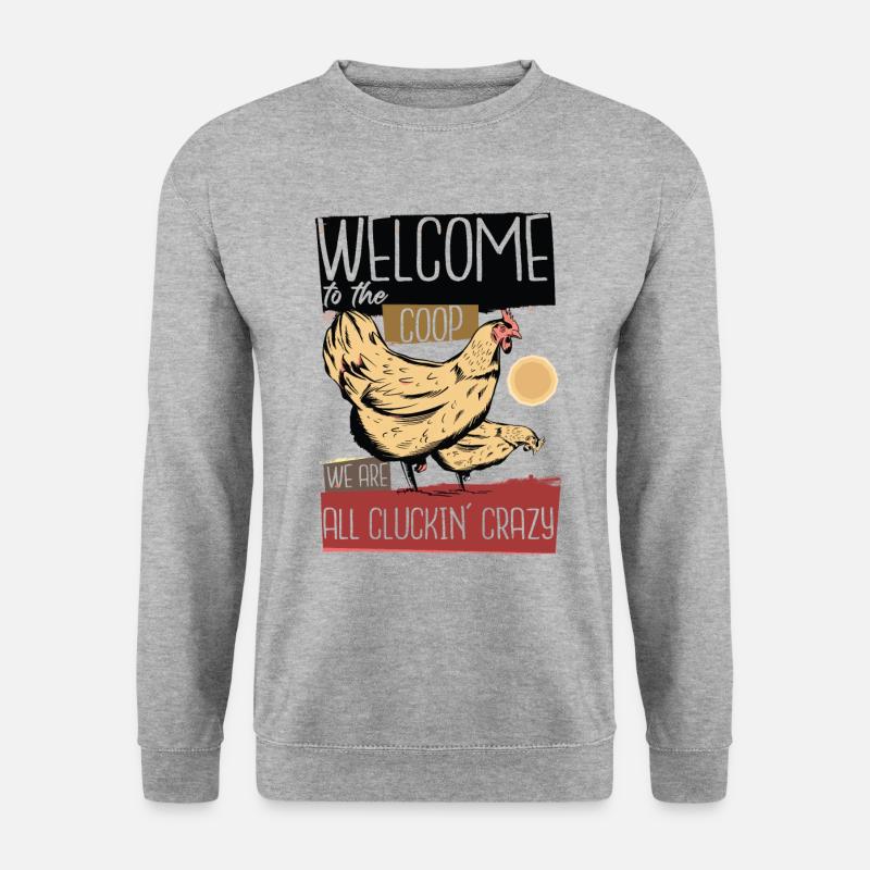 Hühnerstall Bauer Zuchthenne - Unisex Pullover - Weißgrau meliert