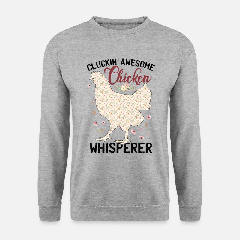 Hühnerflüsterer - Unisex Pullover - Weißgrau meliert