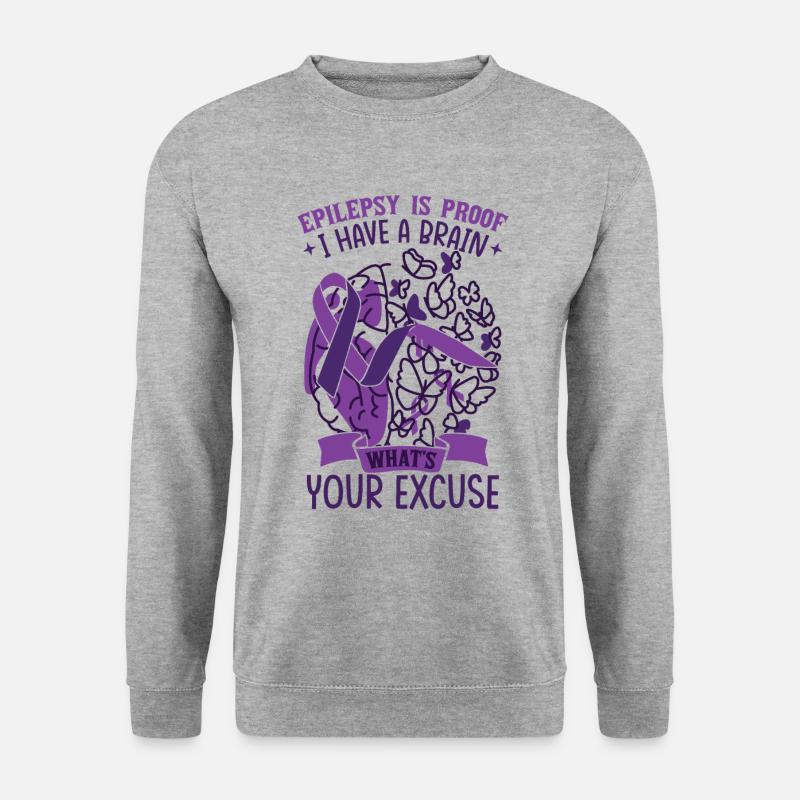 Epilepsie ist der Beweis - Unisex Pullover - Weißgrau meliert