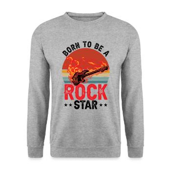 | Gitarre | Bassist | Gitarrist - Unisex Pullover - Weißgrau meliert - Vorne - Alina (178cm) & Michal (187cm)