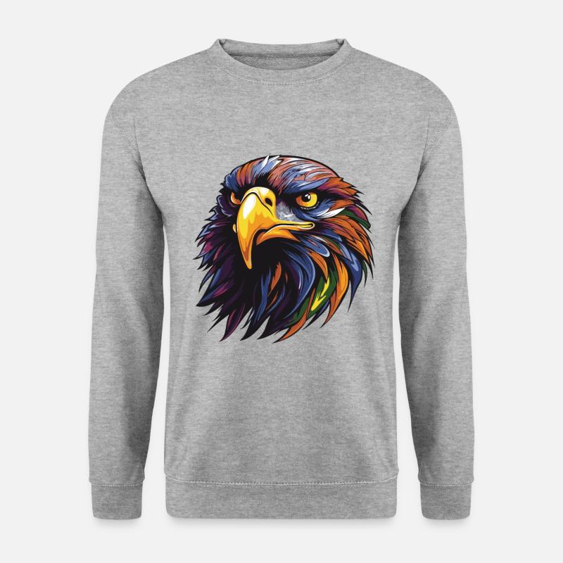 Adler Portrait - Unisex Pullover - Weißgrau meliert