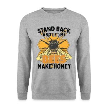 Laissez mes abeilles faire du miel - Sweat-shirt Unisexe - gris chiné - Devant - Alina (178cm) & Michal (187cm)