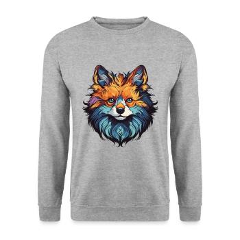 Pomeranian Dog Portrait Miniature Spitz - Unisex Sweatshirt - salt & pepper - Front - Alina (178cm) & Michal (187cm)