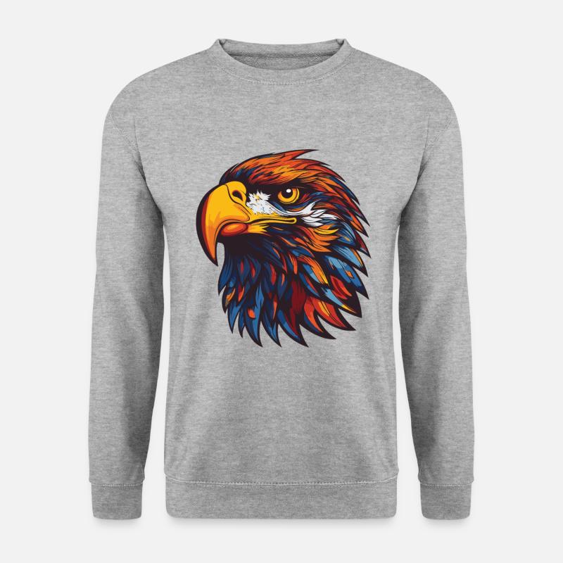 Adler Portrait - Unisex Pullover - Weißgrau meliert