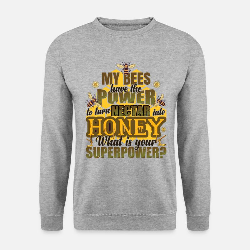Beekeping Lustig - Unisex Pullover - Weißgrau meliert