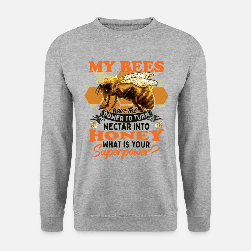 Bienen sagen Nektar - Unisex Pullover - Weißgrau meliert