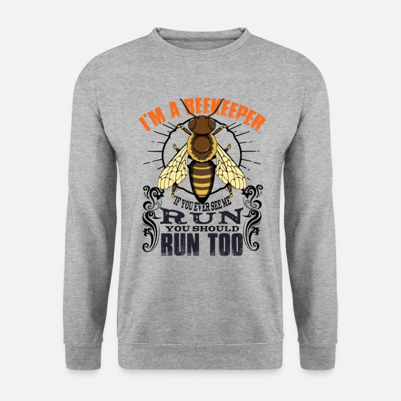 Ich bin Imker - Unisex Pullover - Weißgrau meliert