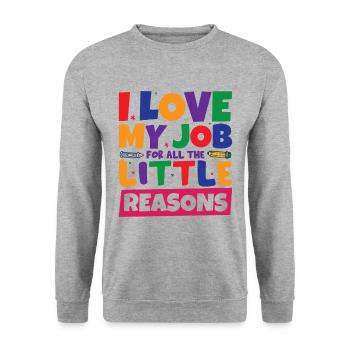 Daycare Preschool Teacher Kindergarten - Unisex Sweatshirt - salt & pepper - Front - Alina (178cm) & Michal (187cm)