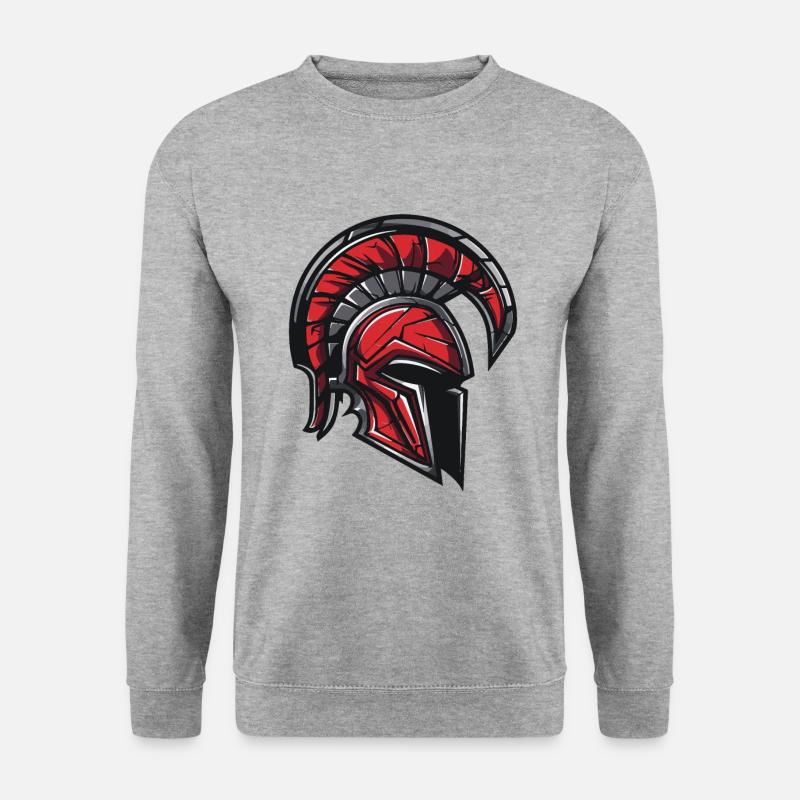 Spartaner Krieger Sparta Helm - Unisex Pullover - Weißgrau meliert