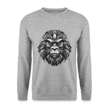 Gorilla Portrait Animal - Unisex Sweatshirt - salt & pepper - Front - Alina (178cm) & Michal (187cm)