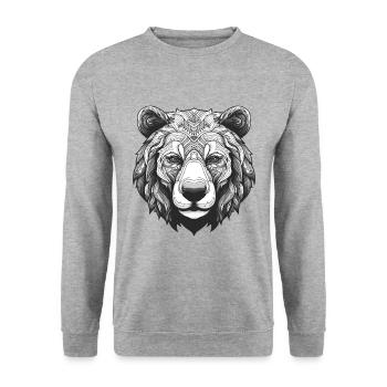 Polar Bear Portrait Polar Bear Animal - Unisex Sweatshirt - salt & pepper - Front - Alina (178cm) & Michal (187cm)