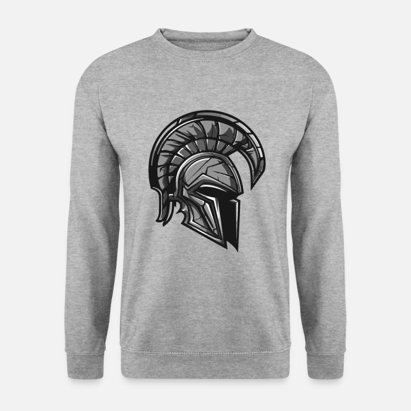 Spartaner Warrior Sparta Helm - Unisex Pullover - Weißgrau meliert