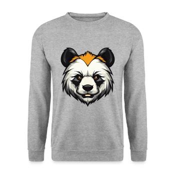 Panda Head - Unisex Sweatshirt - salt & pepper - Front - Alina (178cm) & Michal (187cm)