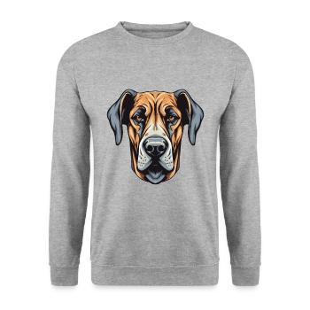Great Dane Dog Head - Unisex Sweatshirt - salt & pepper - Front - Alina (178cm) & Michal (187cm)