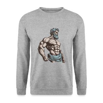 Muscles Workout Gym Bodybuilder - Sweat-shirt Unisexe - gris chiné - Devant - Alina (178cm) & Michal (187cm)