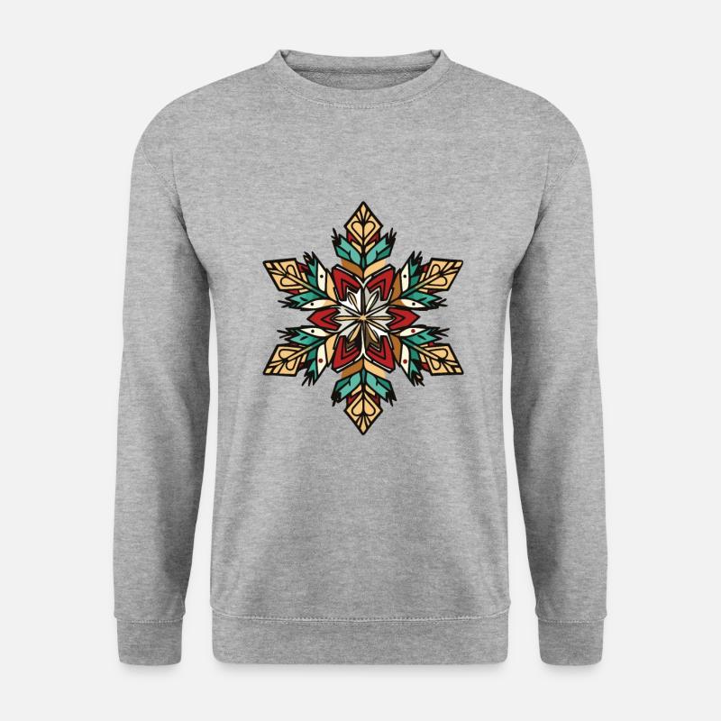 Frost Symbol Winter Schnee Stern - Unisex Pullover - Weißgrau meliert