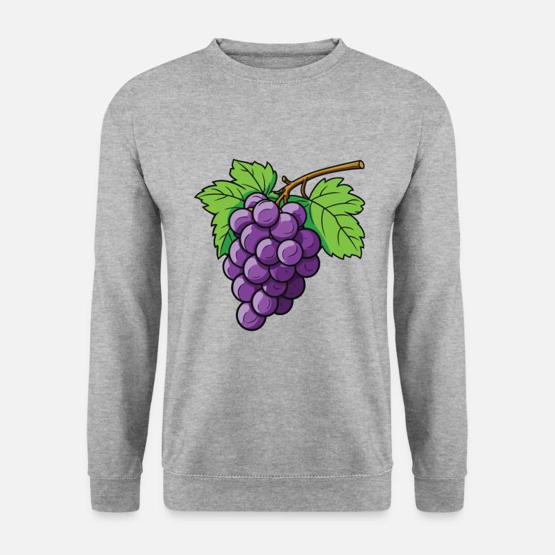 Weintrauben Symbol - Unisex Pullover - Weißgrau meliert