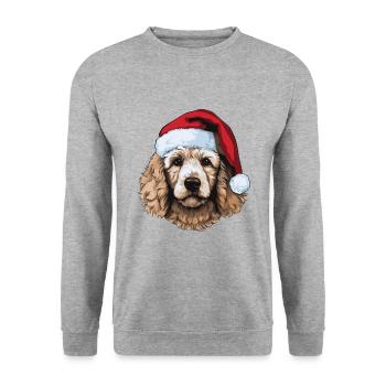 Poodle Dog Portrait Christmas - Unisex Sweatshirt - salt & pepper - Front - Alina (178cm) & Michal (187cm)