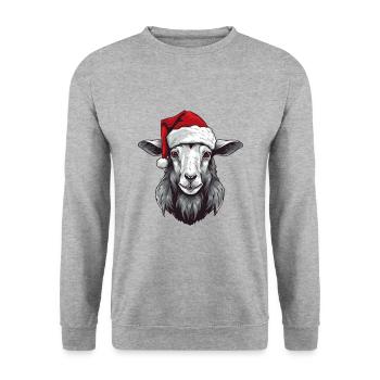 Goat Head Christmas Portrait - Unisex Sweatshirt - salt & pepper - Front - Alina (178cm) & Michal (187cm)