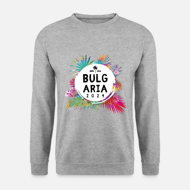 Bulgarien 2024 Bunt - Unisex Pullover - Weißgrau meliert