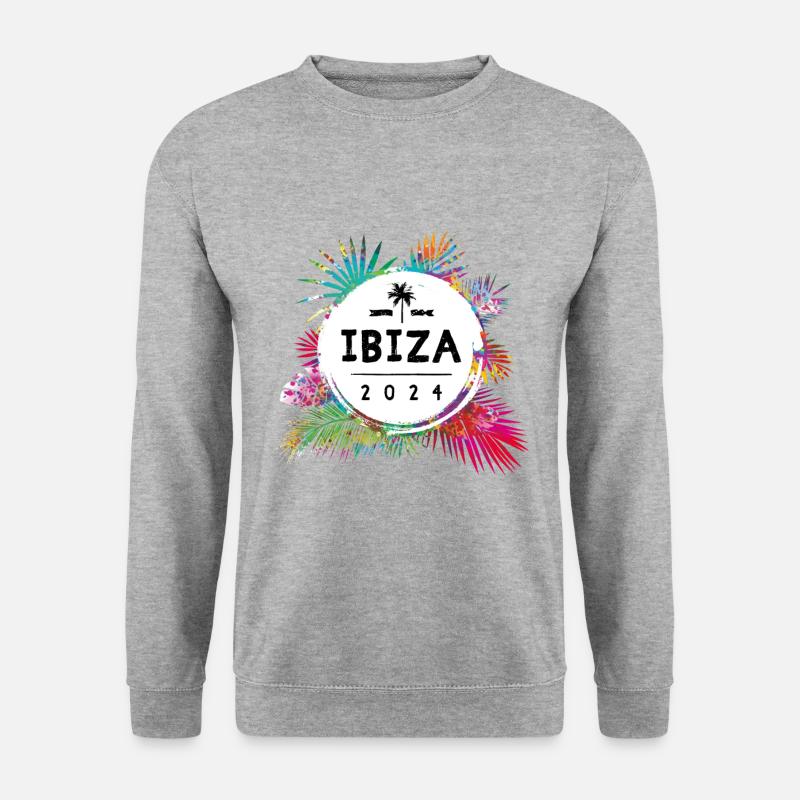 Ibiza 2024 Bunt - Unisex Pullover - Weißgrau meliert