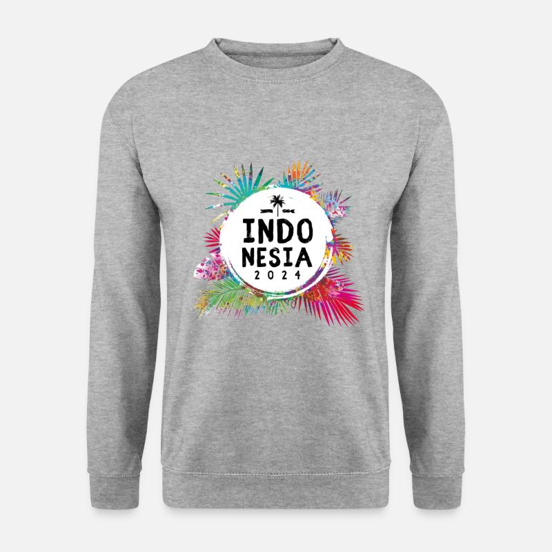 Indonesien 2024 Bunt - Unisex Pullover - Weißgrau meliert