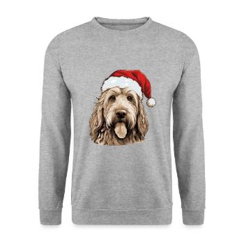 Otterhound chien Noël drôle Noël - Sweat-shirt Unisexe - gris chiné - Devant - Alina (178cm) & Michal (187cm)