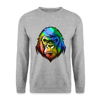 Gorilla Head Colorful - Unisex Sweatshirt - salt & pepper - Front - Alina (178cm) & Michal (187cm)