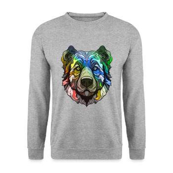 Kangal Dog Head Colorful - Unisex Sweatshirt - salt & pepper - Front - Alina (178cm) & Michal (187cm)