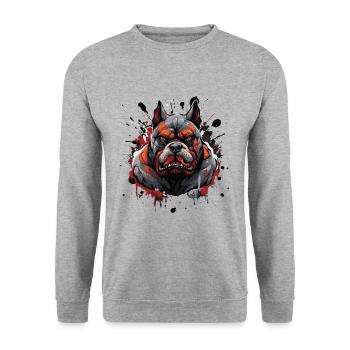 Bulldog, Head, Dog, Portrait, Motivation, Animal - Unisex Sweatshirt - salt & pepper - Front - Alina (178cm) & Michal (187cm)