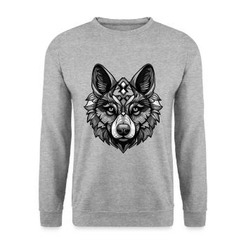 Chien Akita - Sweat-shirt Unisexe - gris chiné - Devant - Alina (178cm) & Michal (187cm)