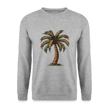Icône de palmier - Sweat-shirt Unisexe - gris chiné - Devant - Alina (178cm) & Michal (187cm)