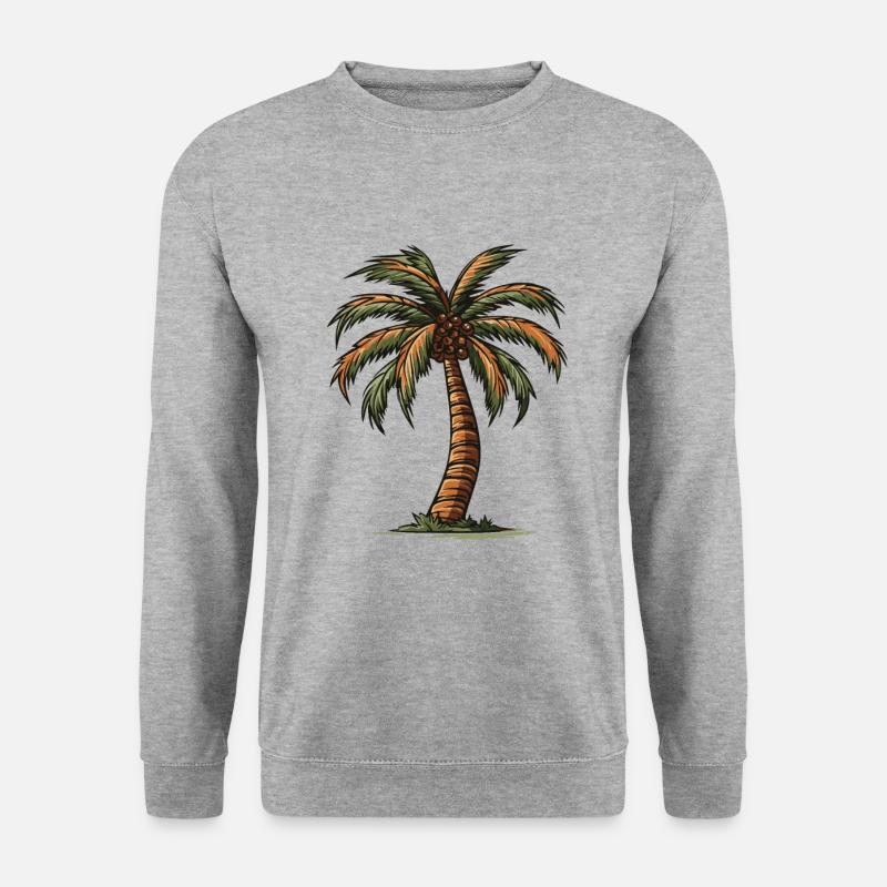 Palme Symbol - Unisex Pullover - Weißgrau meliert